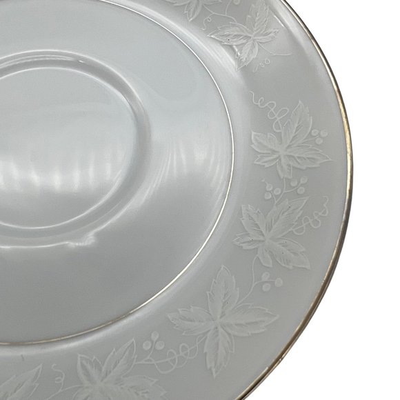 Fine China of Japan Huntington Footed Cup & Saucer White Flowers Platinum Trim - Picture 3 of 8